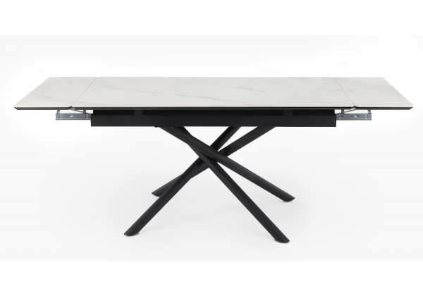 Керамический стол Мэриан 140(200)х80 snow alpin white, черный