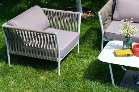 Лаунж-зона "Касабланка" плетеная из роупа 4-местная, цвет серо-коричневый