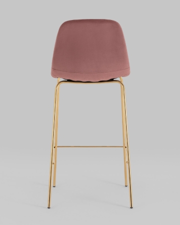 Стул барный Валенсия SN велюр пыльно-розовый золотые ножки 2 шт.