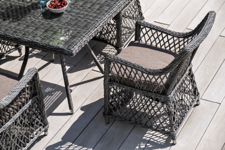 "Латте" плетеное кресло из искусственного ротанга, графит