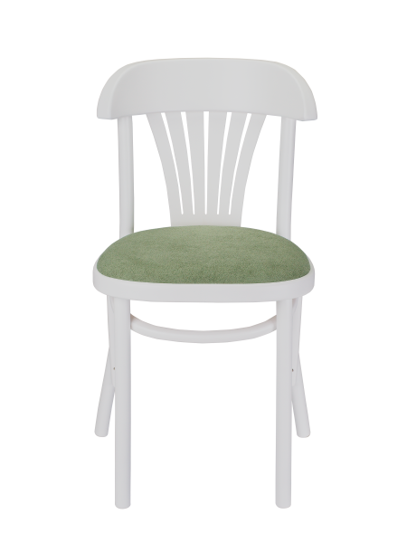 Стул Астра белый, букле зеленый MOSS 615