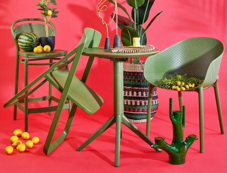 Кресло пластиковое Sky Pro оливковое