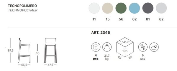 Стул полубарный пластиковый Scab Design Kate Стул полубарный пластиковый Scab Design Kate