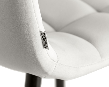 Набор 2 шт Стул полубарный OLIVIA, черные матовые ножки, светло-серый велюр (108-52)