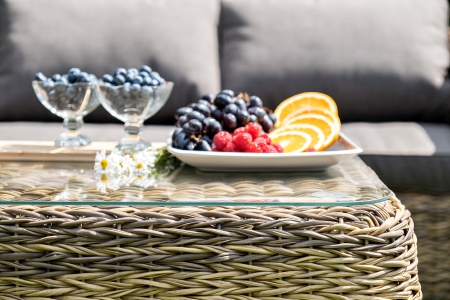 "Кальяри" журнальный столик из искусственного ротанга (гиацинт), соломенный