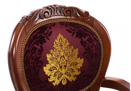 Стул деревянный Adriano 2 вишня с патиной с подлокотниками