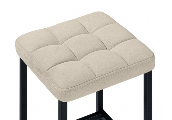 Барный стул Лофт ткань канди крем, черный матовый Барный стул Лофт ткань канди крем, черный матовый