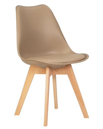Набор 4 шт Стул обеденный JERRY SOFT, ножки светлый бук сиденья бежевый (GR-03)