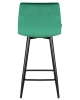 Стул полубарный OLIVIA черные матовые ножки, зеленый велюр 108-64
