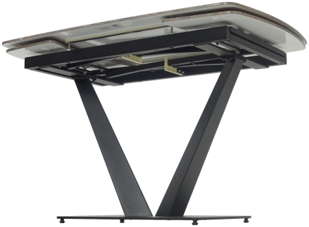 Стол ALATRI 120 GLOSS AMBER JADE SOLID CERAMIC, BLACK