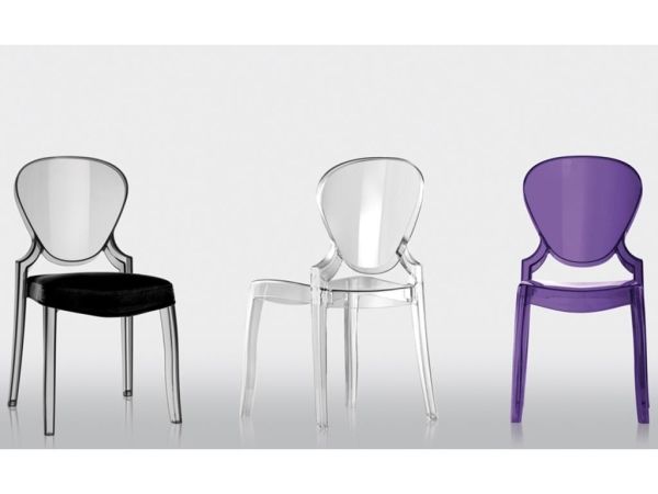 Стул прозрачный PEDRALI Queen фиолетовый Стул прозрачный PEDRALI Queen фиолетовый