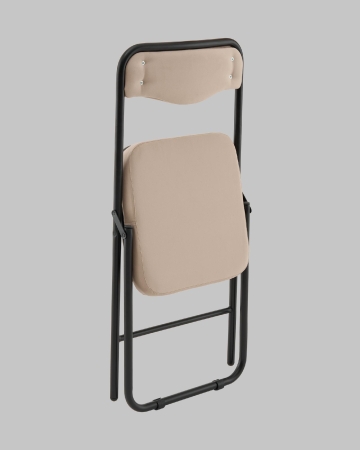 Стул складной Джонни велюр велютто бежевый, каркас черный матовый