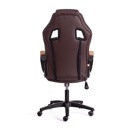 Кресло DRIVER (22) экокожа и ткань, коричневый и бронза