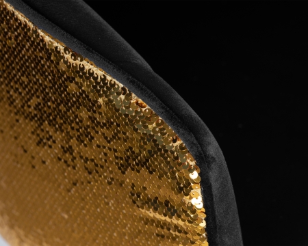 Стул барный DARCY золотой SHINY, черный велюр с золотыми пайетками