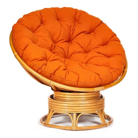 Кресло-качалка "PAPASAN" w 23/01 B / с подушкой /Honey (мед), ткань Оранжевый, С 23