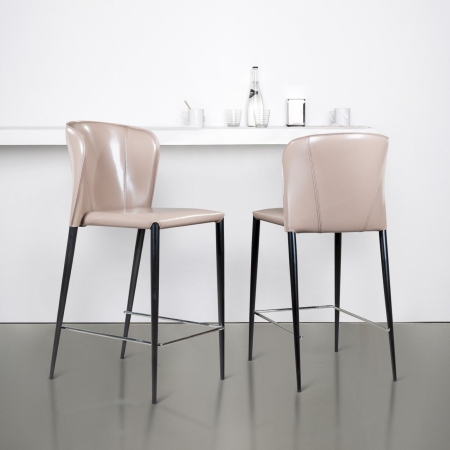 Полубарный стул Albert, кожа капучино