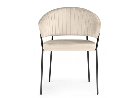 Стул на металлокаркасе Лео светло-бежевый (H-05), черный