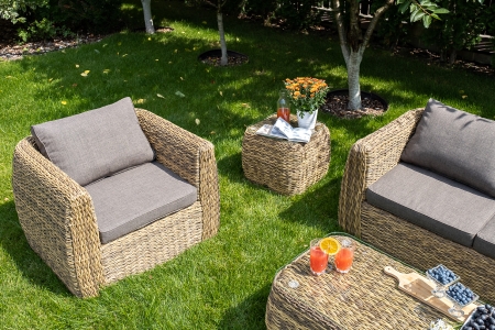 "Кальяри" кофейный столик из искусственного ротанга (гиацинт), соломенный