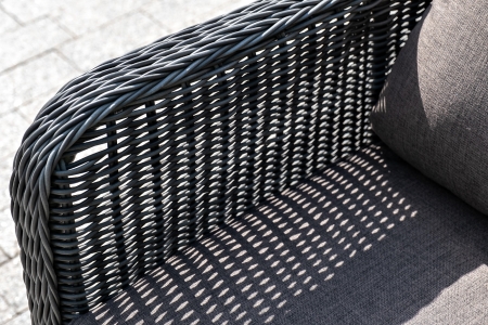 "Гляссе" диван трехместный из искусственного ротанга, цвет графит