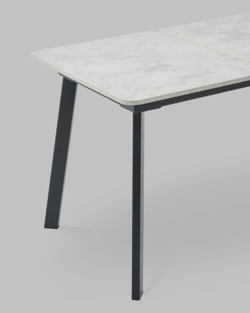 Стол Batu new 120-160/80/76 столешница ЛМДФ ароза светлая подстолье металл черный Стол Batu new 120-160/80/76 столешница ЛМДФ ароза светлая подстолье металл черный