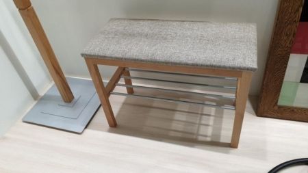 Банкетка Альберо SHT-B2 прозрачный лак, кедровый, алюминий металл