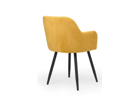 Стул на металлокаркасе Инфини горчичный (ocean 016), черный