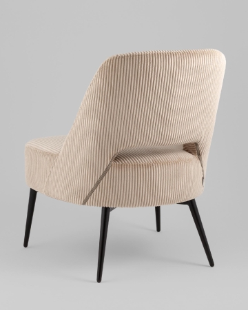 Кресло лаунж Бостон велюр рельефный бежевый