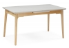 Керамический стол Halmar 140(180)x80 белый спеченный камень, светлое дерево