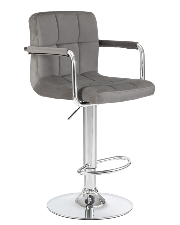 Стул барный KRUGER ARM серый велюр MJ9-75