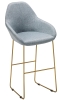 Кресло бар Kent Грей/Линк золото