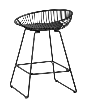 Стул полубарный UFO, черный, с черной подушкой 4 шт.