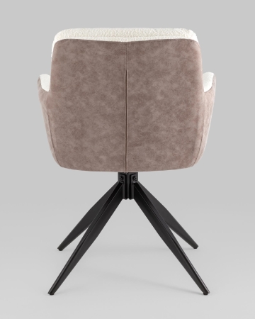 Стул обеденный Waldo молочный c бежевой экокожей