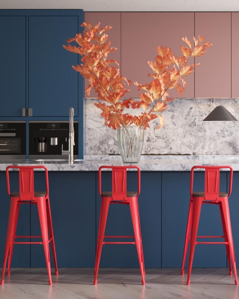 Стул барный TOLIX WOOD со спинкой красный глянцевый Стул барный TOLIX WOOD со спинкой красный глянцевый