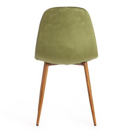 Стул BREEZE (mod. 4724) вельвет и металл, 44х53х87 см, зеленый и натуральный