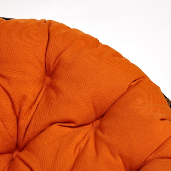Кресло "PAPASAN" 23/01 W, с подушкой, античный черно-коричневый, ткань оранжевая С 23