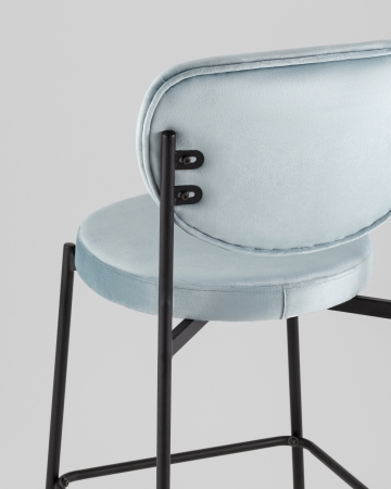 Стул полубарный Барбара NEW велюр серо-голубой NC