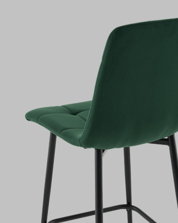 Стул полубарный Одди велюр темно-зеленый