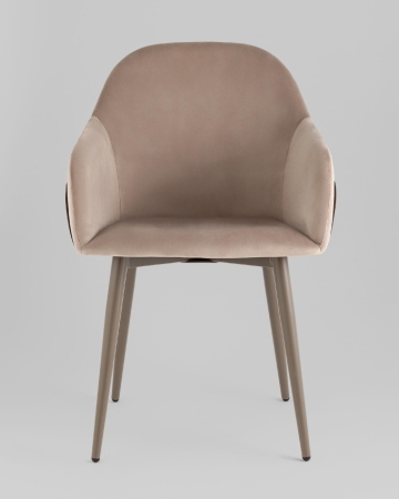 Стул Новел New велюр серо-коричневый, ножки бежево-серые