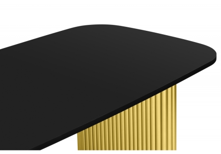 Стол деревянный Бавария B 160 х 90 черная пленка шагрень, золото