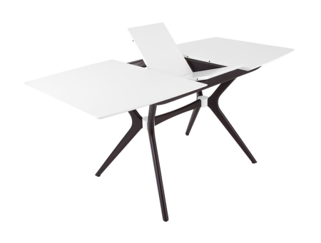 Стол Марко белый и черный, дерево, прямоугольная столешница, раскладной Стол Марко белый и черный, дерево, прямоугольная столешница, раскладной