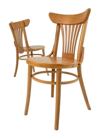 Деревянный стул венский Uranus натуральный с твердым сиденьем