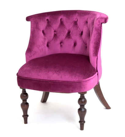 Деревянное кресло Бархат темно-розовое с темными ножками