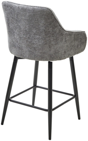 Полубарный стул ERYK 180 градусов поворот, серый, шенилл, черный каркас (H=67)