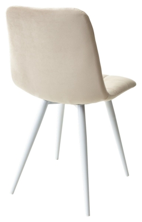 Стул CHILLI-Q бежевый #5 велюр, белый каркас