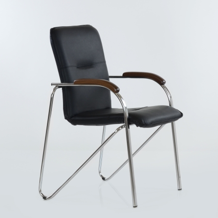 Кресло Samba хром, черная кожа