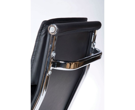 Кресло офисное Харман (черный) хром черная экокожа