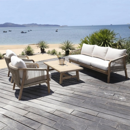 Диван деревянный трехместный Tagliamento Ravona KD бежевый