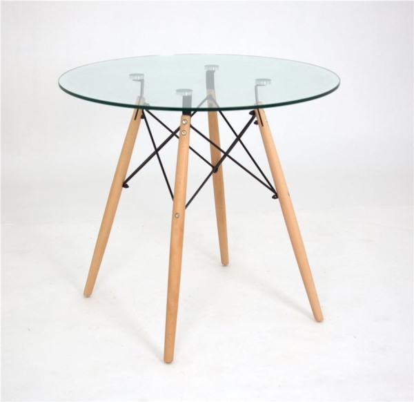 Стол кухонный обеденный круглый Луи со стеклянной столешницей Стол кухонный обеденный круглый Луи со стеклянной столешницей