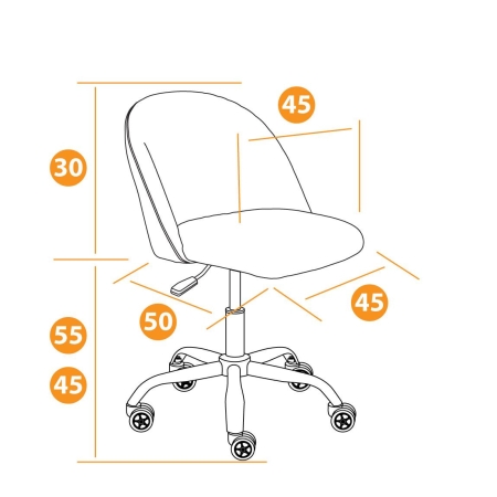 Кресло MELODY ткань и флок, серый, Cats