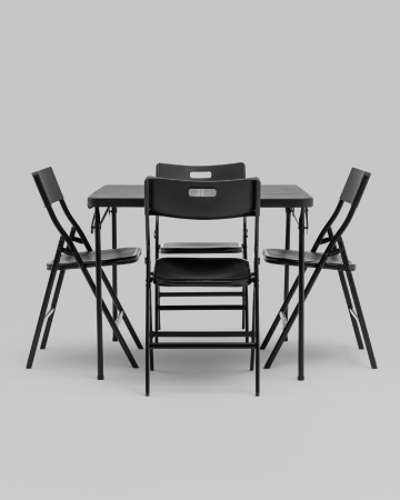 Комплект раскладного стола и стульев Кейт черный